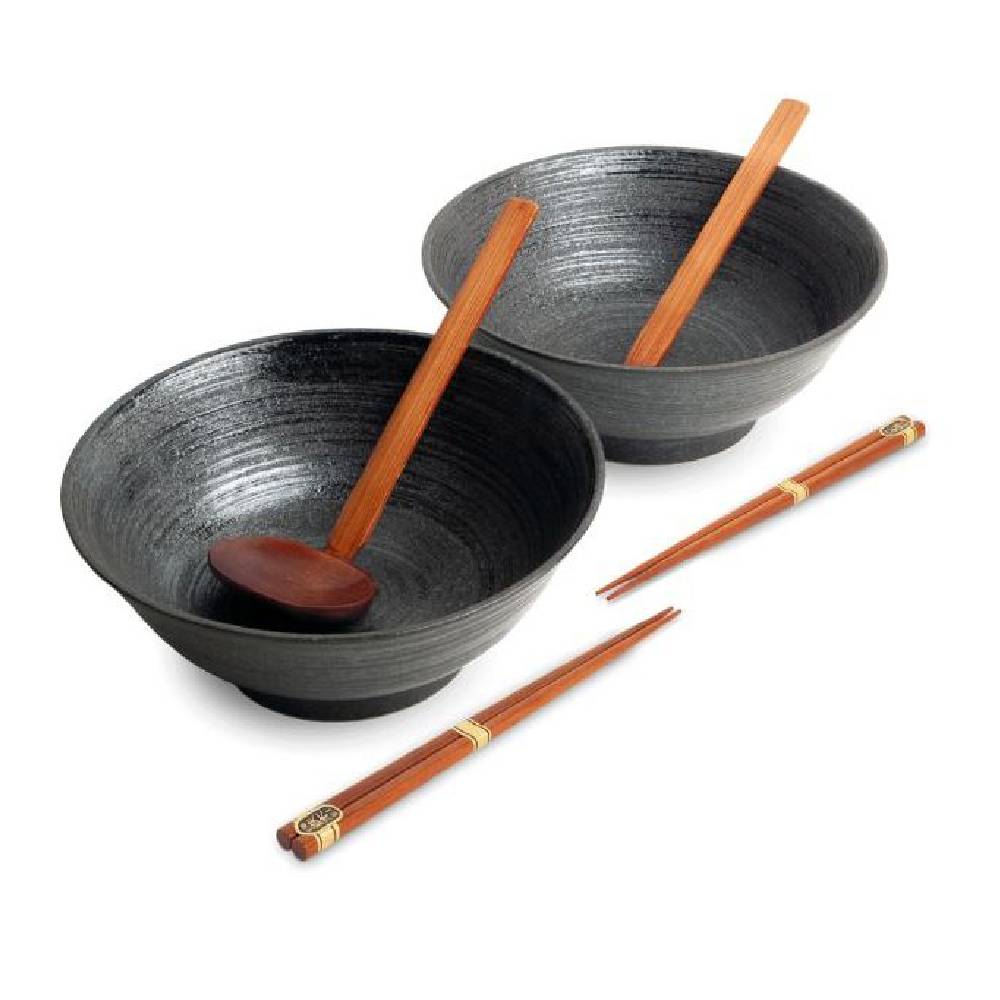 Nuovo progetto (62)-min Set Ramen “Kuro Classic” – 2 Ciotole con Bacchette e Cucchiai - immagine 1