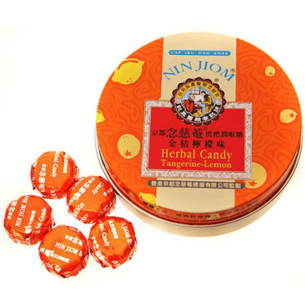 Caramelle alle erbe al gusto di Mandarino-Limone 60g, Nin Jiom