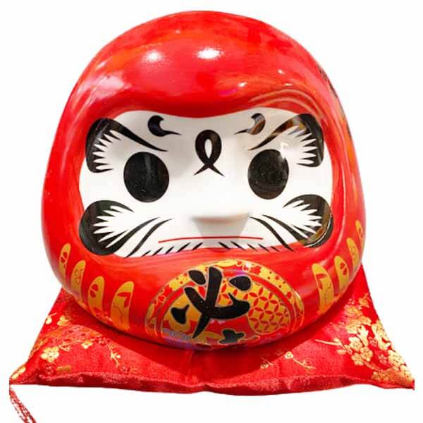 Daruma Salvadanaio Ceramica GRANDE, ROSSO