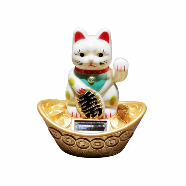 Maneki-Neko bianco Solar Power