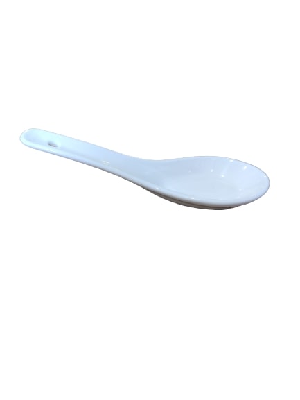 Cucchiaio Bianco in Ceramica per Zuppa o Ramen (13cm)