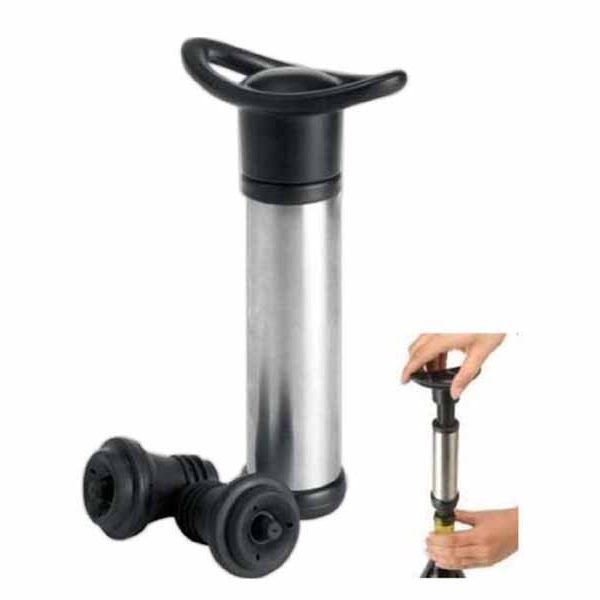 Pompa Salva Vino in Accaio Inox con 2 Tappi - Oceano