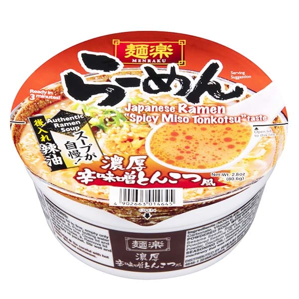 Bowl Ramen al Miso e Tonkotsu Piccante 80.6g, Menraku