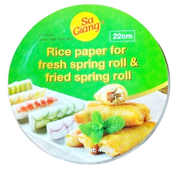 Carta di Riso per Involtini (22cm) 400g, Sa Giang