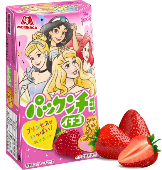 Morinaga Biscotti Principesse con crema di fragola, 41 g