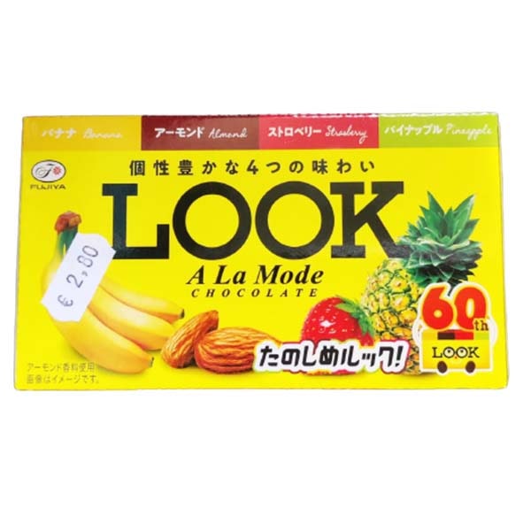 Cioccolato Look a la mode con 4 gusti (Banana, Mandorla, Fragola, Ananas)