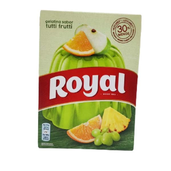 Gelatina Sabor Tutti Frutti (Gusto Mela, Uva, Ananas) 114g, Royal